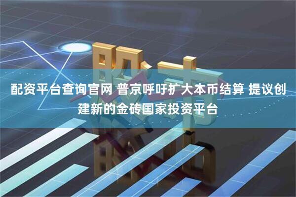 配资平台查询官网 普京呼吁扩大本币结算 提议创建新的金砖国家投资平台