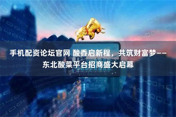 手机配资论坛官网 酸香启新程，共筑财富梦——东北酸菜平台招商盛大启幕